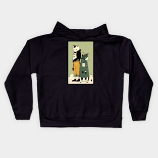 Furry Folklore: Cats in Human Habits Kids Hoodie